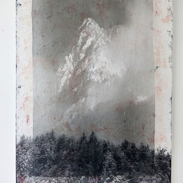 Zou - La montagne - Technique mixte sur toile, avec impression photo sur voile - 120x80 cm - 3200€