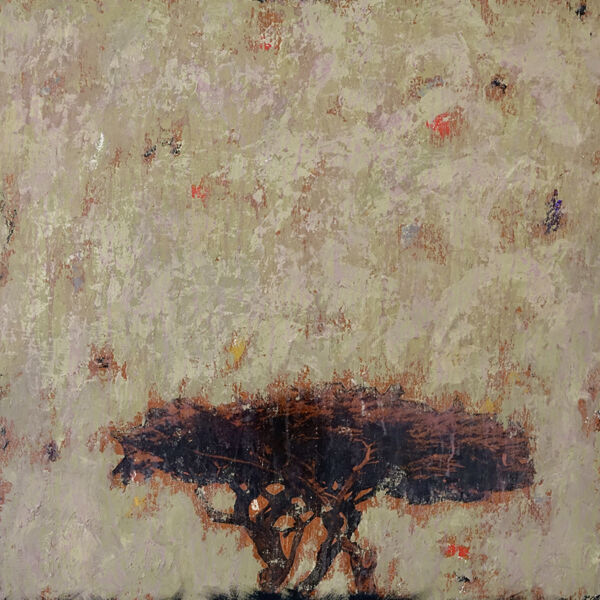 Zou - L’arbre de feu - Technique mixte sur toile - 80x80 cm - 2800 €