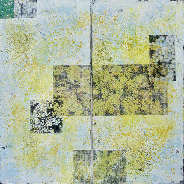 Zou - Les mimosas - Technique mixte sur toile - 100x50 cm (x2) - 3200 €
