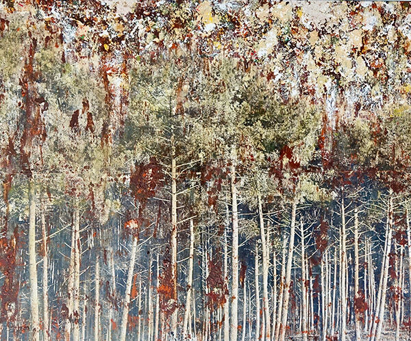 Zou - Les pins - Technique mixte sur toile - 60x120 cm - 2900€