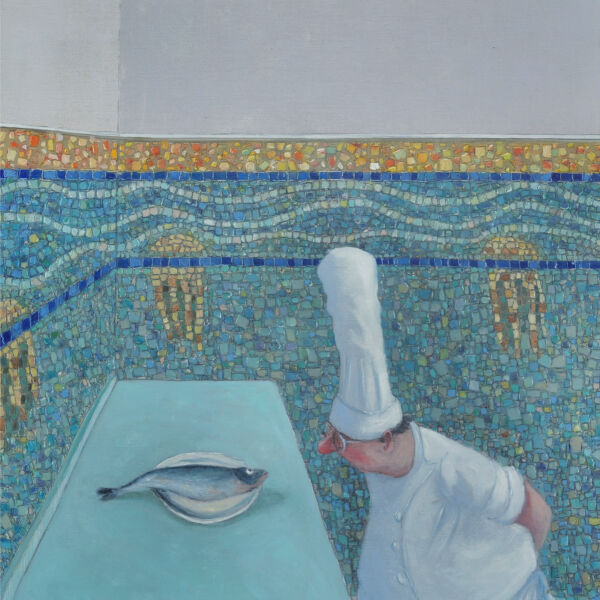 Thomas Bossard - Etonnement mutuel - huile sur toile - 92 x 73 cm