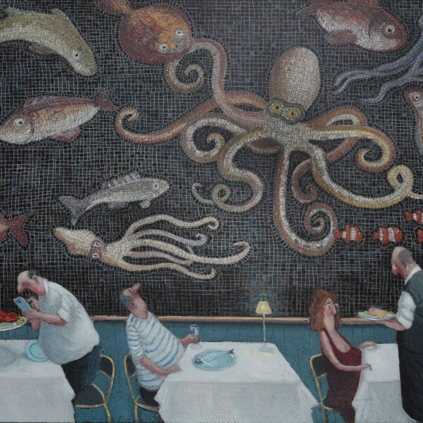 Thomas Bossard - La grande mosaïque - huile sur toile - 89 x 116 cm