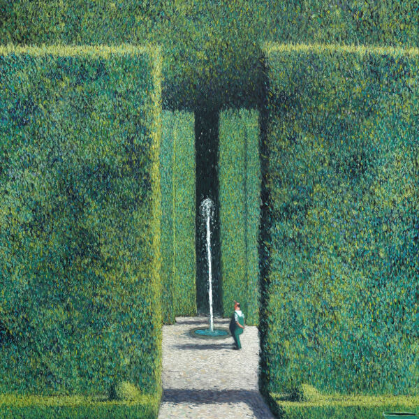 Thomas Bossard - Le jet d'eau - huile sur toile - 116 x 89 cm