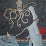 Thomas Bossard - Le poulpe - huile sur toile - 92 x 73 cm