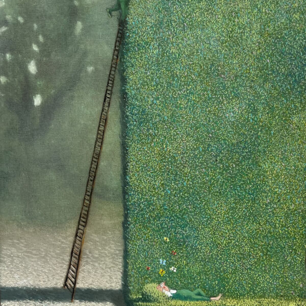 Thomas Bossard - Les papillons - huile sur toile - 92 x 73 cm