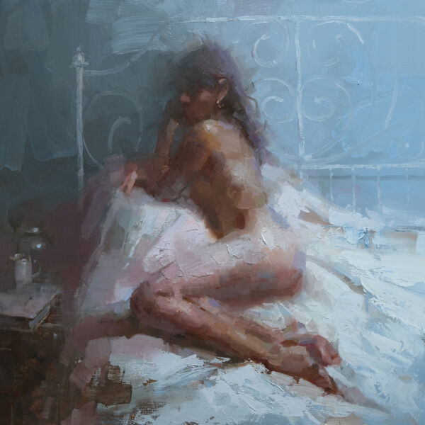 Jacob Dhein - Morning contemplation - huile sur bois - 56 x 60 cm