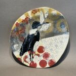 Mollie Brotherton - Heron pIatter - céramique, pièce unique - 30 x 28 x 2 cm - 150 €