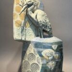 Mollie Brotherton - Héron - céramique, pièce unique - 48 x 18 x 3 cm - 520 €