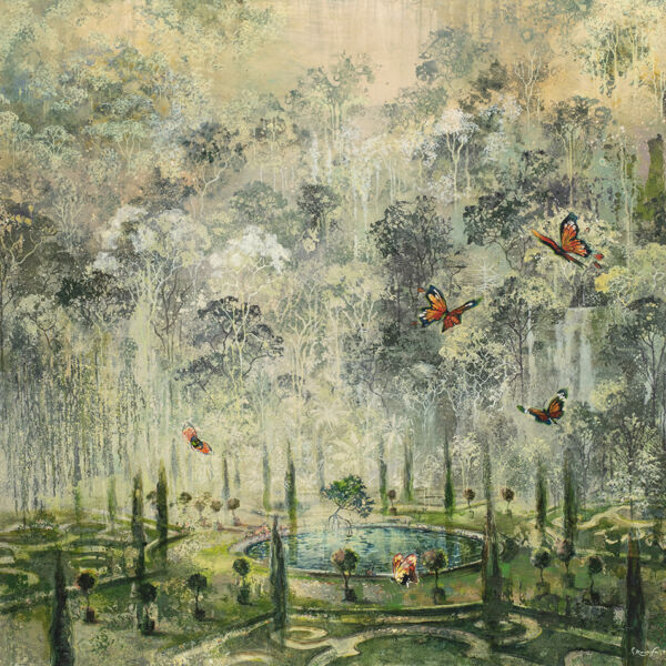 Eric Roux-Fontaine - Monarques - Pigments, résine, et poudre de marbre sur toile - 114 x 146 cm