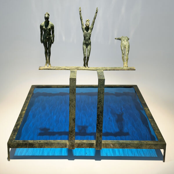 Claire Fontana - bronze et verre - 30 x 26 x 26cm