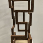 Ariel Elizondo Lizarraga - Tour 53 - Pierre naturelle calcaire beige et acier corten - 53 x 20 x 20 cm