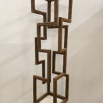 Ariel Elizondo Lizarraga - Tour 88 - Pierre naturelle calcaire blanche et acier corten - 88 x 20 x 20 cm