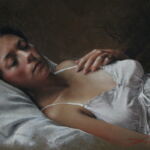 Nathalie Picoulet - Sur l'oreiller - Pastel tendre sur carton enduit - 24 x 34 cm - 3500€