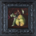 Jordan Nobuko Baker - La poire du peintre - huile sur toile - 13 x 13 cm