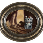 Jordan Nobuko Baker - Fortune Found in the Shadows - huile sur bois - 20 x 25 cm
