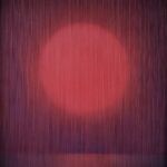 Laurent de Vismes - Derniers rayons 1 - huile sur papier et fil de broderie - 75 x 60 cm