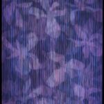 Laurent de Vismes - Iris mauves - huile et fil de broderie - 70 x 50 cm