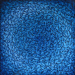 Laurent de Vismes - Ronde bleue - huile sur toile - 100 x 100 cm