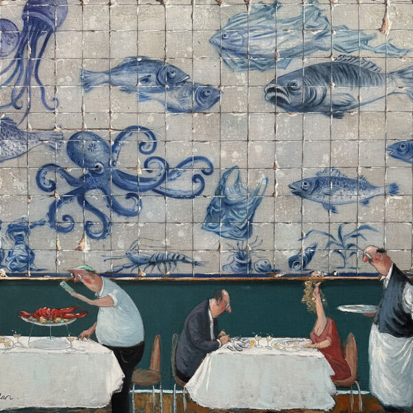 Thomas Bossard – L’aquarium – huile sur toile – 89 x 116 cm