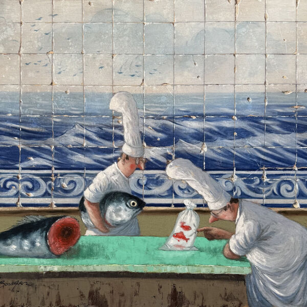 Thomas Bossard – Le thon – huile sur toile – 116 x 89 cm
