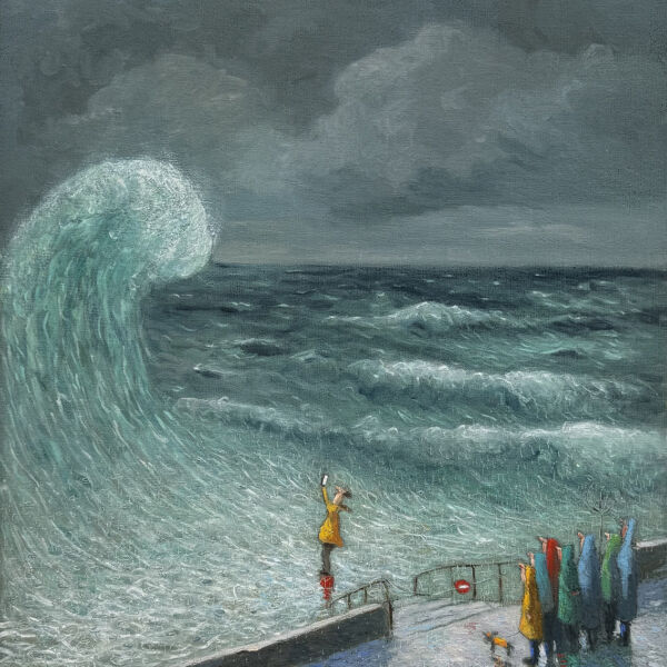 Thomas Bossard – La vague – huile sur toile – 92 x 73 cm