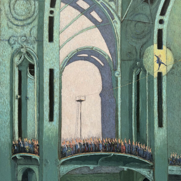 Thomas Bossard – L’équilibriste – huile sur toile – 116 x 89 cm