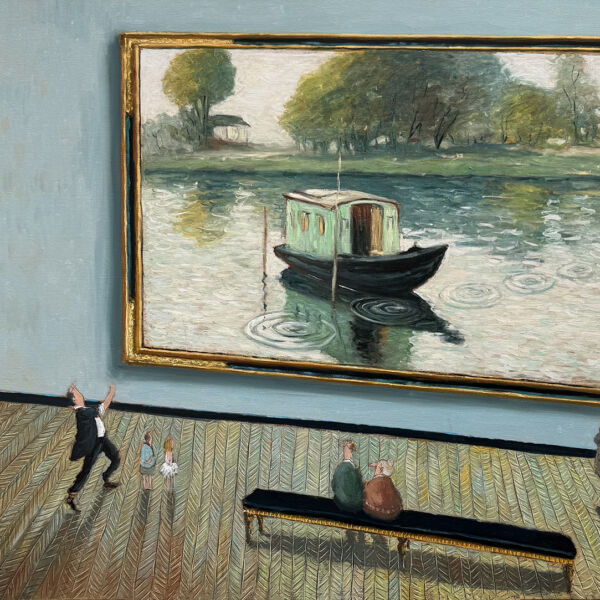 Thomas Bossard – Ricochets sur la Seine – huile sur toile – 89 x 116 cm