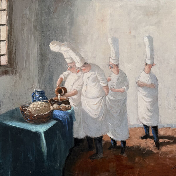 Thomas Bossard – Le yaourt – huile sur toile – 116 x 89 cm