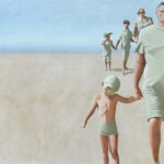 Frédéric Blaimont - Retour de plage - 80 x 80 cm - huile sur toile - 2900 €