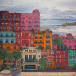 Stepart - Biarritz - technique mixte - 76 x 76 cm